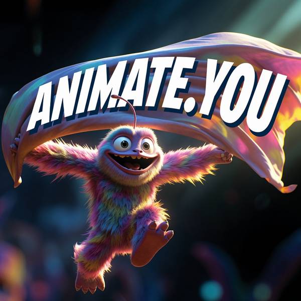 Animated streaming platform — confident character in cityscape