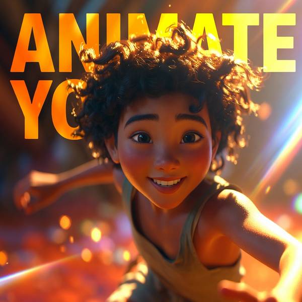 Warrior animated girl with Y backdrop