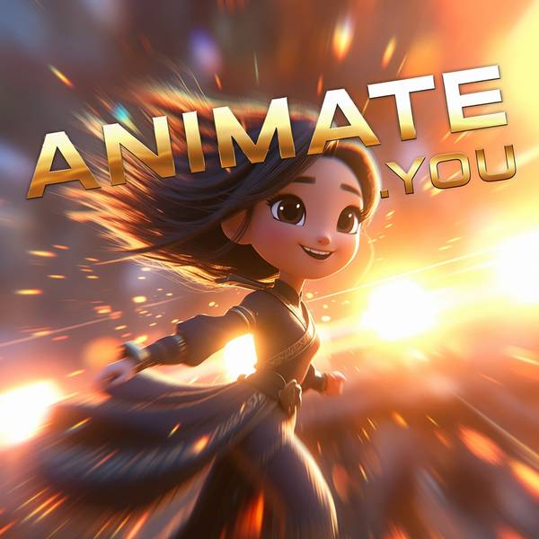 Golden light animated character showing animate.you